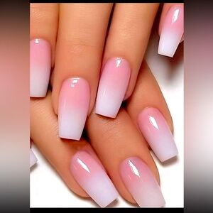 Pink Ombre Midi Coffin Press On Nails 💅🌟 24 Piece Set🌟